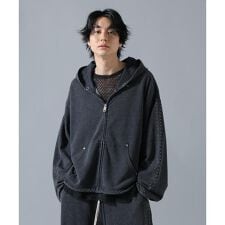 DankeSchon／ダンケシェーン／STUDS SWEAT ZIP HOODIE