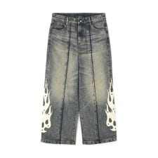 SUPPLIER／サプライヤー／Fire Tribal Leather Patch Baggy De