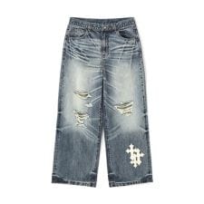 SUPPLIER／サプライヤー／Multiple Cross Leather Patch Baggy