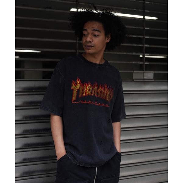 Thrasher／スラッシャー／LINESTONE TEE／ラインストーンTシャツ