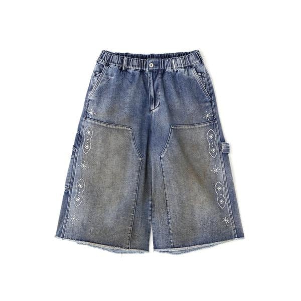 DS／STUDS W KNEE SHORTS DENIM