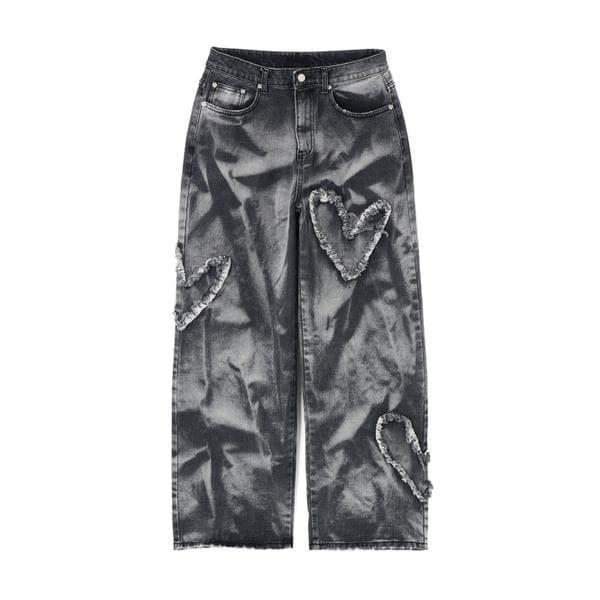 [�}���C]SIS�^�G�X�A�C�G�X�^Heart Bleach Denim Pants/�G���G�C�`�s�[�iLHP�j �u���b�N