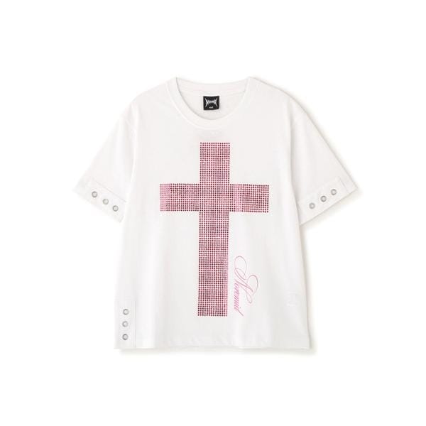 NoRemid／ノーリミッド／Cross Rhinestone S／S Tee | エルエイチピー
