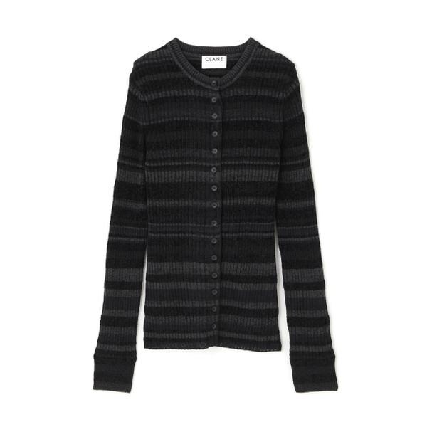 【値下げ中】CLANE クラネ ニットカーディガン CLANE／クラネ／MULTI BORDER BUTTON DETAIL KNIT CARDIGAN
