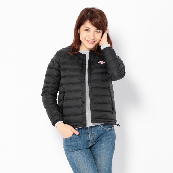 美品DANTON 定番ブラックロングダウンジャケット 36