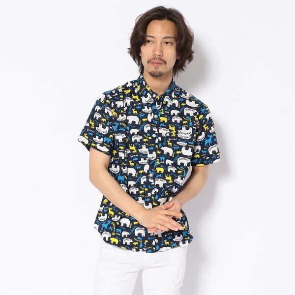 新品　THE SHARKEY'S GALLERY 魚柄シャツ　日本製　綿100% THE SHARKEY'S GALLERY 長袖シャツ 日本製 綿100 - メルカリ