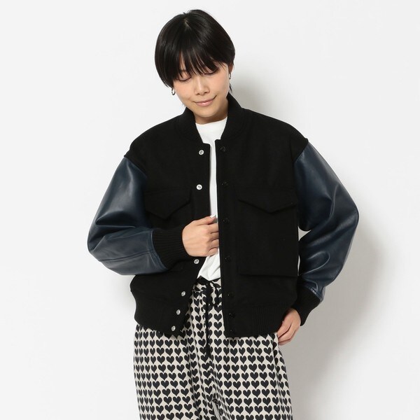 MANASTASH◆ミリタリーアワードジャケット/スタジャン/XL/ウール/ブルゾン/7112047 ＭＡＮＡＳＴＡＳＨ × ＳＫＯＯＫＵＭ／マナスタッシュ