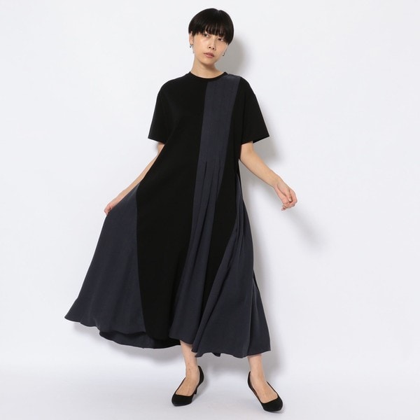EZUMI 新品 ノースリーブ ワンピース レイヤード プリーツ フリンジ