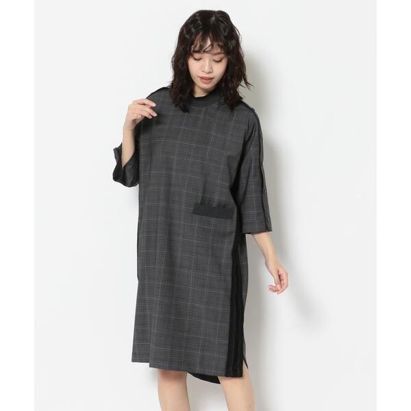 UJOH(ウジョ)V-NECK Flare Dress　ジャンパースカート UJOH】ウジョー V-NECK Flare Dress ガンクラブチェック