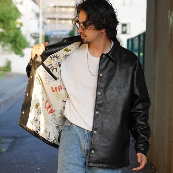 Leather Coach Jacket レザーコーチジャケット cootie - アウター