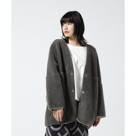□リバーシブルムートンノーカラーコート | ビーセカンド(B
