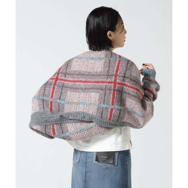 【新品・未使用】ENDAY 2wayチェックニット チェックリボンショートレイヤードニット（ニット/セーター）｜NOMAE