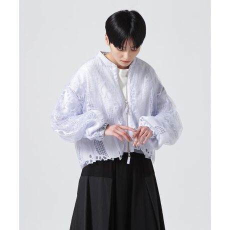 AULA AILA（アウラ アイラ）別注チュールレイヤードレースブルゾン 