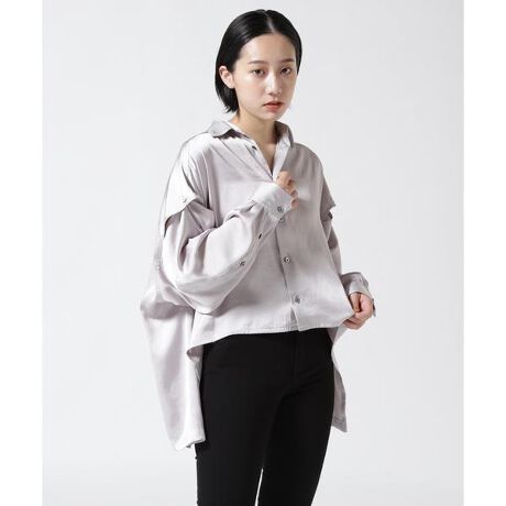 UJOH(ウジョー) 別注slit sleeve shirts／スリットスリーブシャツ  