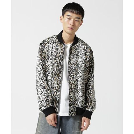 MINEDENIM（マインデニム）Leopard RC.Satin Rib Zip Blouson | ビー 