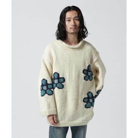 MacMahon Knitting Mills ／ Roll Neck Knit-Sparse Fl | ビーセカンド 