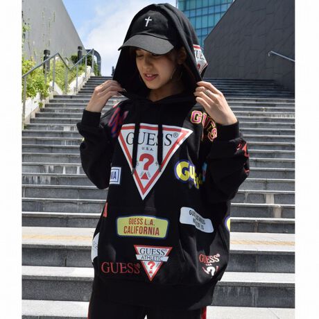 別注】Guess×ROYAL FLASH／ゲス 総柄スウェット  