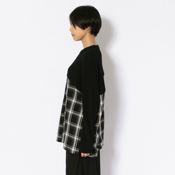 AULA アウラ ニットオンチェックシャツ AULA／アウラ／KNIT ON CHECK SHIRT | ロイヤル