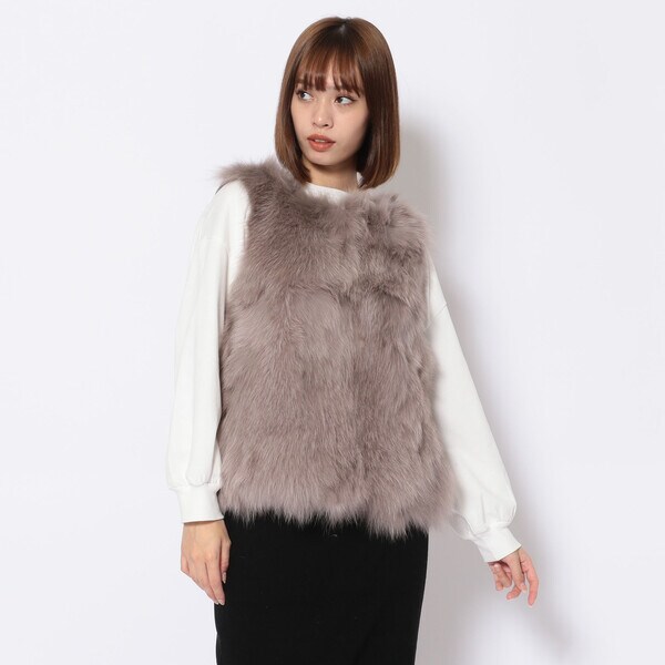 SUGAR ROSE／シュガーローズ／ニット×フォックスファーベスト