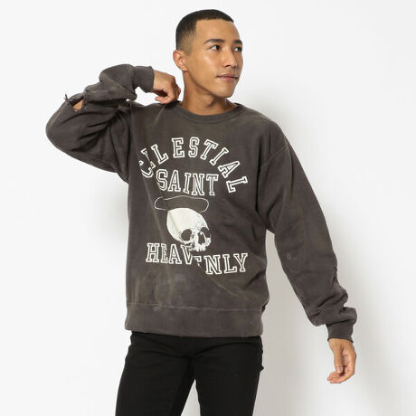 SAINT MICHAEL/セントマイケル/CP_CREW KNIT/SMILE/BLACK しまい 