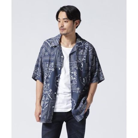 DENHAM／デンハム／BOWLING BANDANA BLUE SHIRT | ロイヤルフラッシュ 