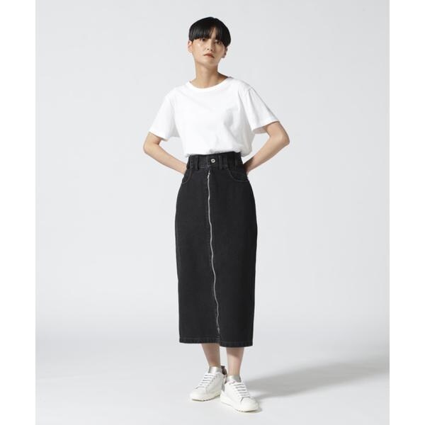 LIMI feu／リミ フゥ／Black Denim Layered Tight Skirt | ロイヤル