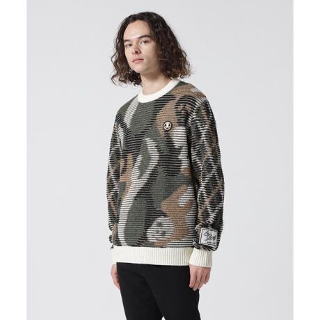 MARK&LONA』マークアンドロナ 繰り返し セーター スカル グレー XLサイズ 