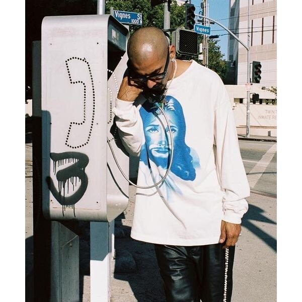 セントマイケル × ボーンアンドレイズド プリント Tシャツ XL 白