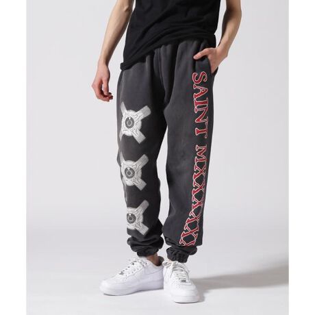 SAINT MICHAEL／セント マイケル／SWEAT PANTS EYEBALL／BLACK 