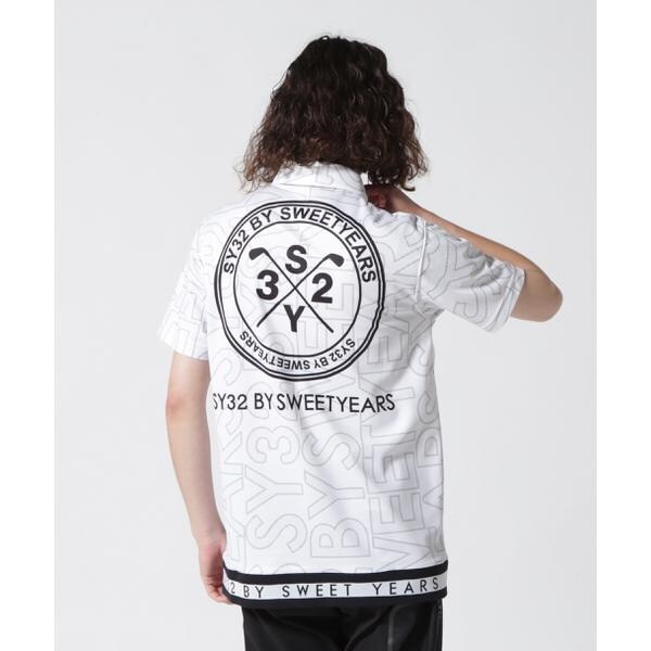 SWEET YEARS モノクロポロシャツ　総ロゴ　ロイヤルフラッシュ SY32 by SWEETYEARS／SYG MARIN LOGO POLO | ロイヤルフラッシュ