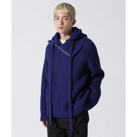 BED J.W. FORD ／ ベッドフォード／Turtleneck Hooded Knit | ロイヤル 