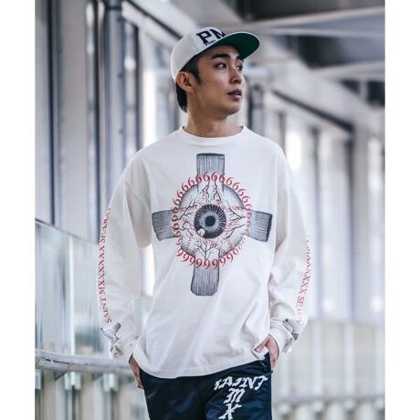 SAINT MICHAEL／セント マイケル／LS TEE／EYEBALL／WHITE | ロイヤル 