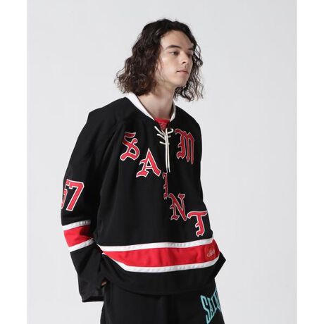 SAINT MICHAEL／セント マイケル／LS TEE／GAMESHIRT／BLACK  