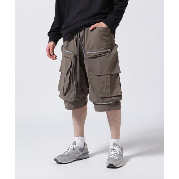 A.F ARTEFACT／RADICAL-ZIP MILITARY SARROUEL SHORTS | ロイヤル