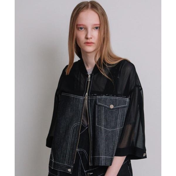 AULA AILA／アウラアイラ／DENIM COMBINATION BLOUSON | ロイヤル