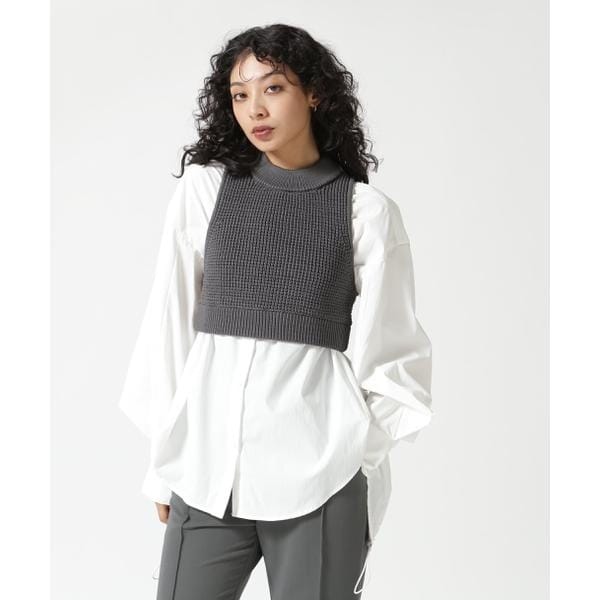 UN3D.／アンスリード／WAFFLE SHORT KNIT VEST／ワッフルショートニットベスト | ロイヤルフラッシュ(ROYAL FLASH)  | マルイウェブチャネル