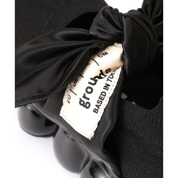 grounds／グラウンズ／JEWELRY HANKIE PUMPS BLACK | ロイヤル