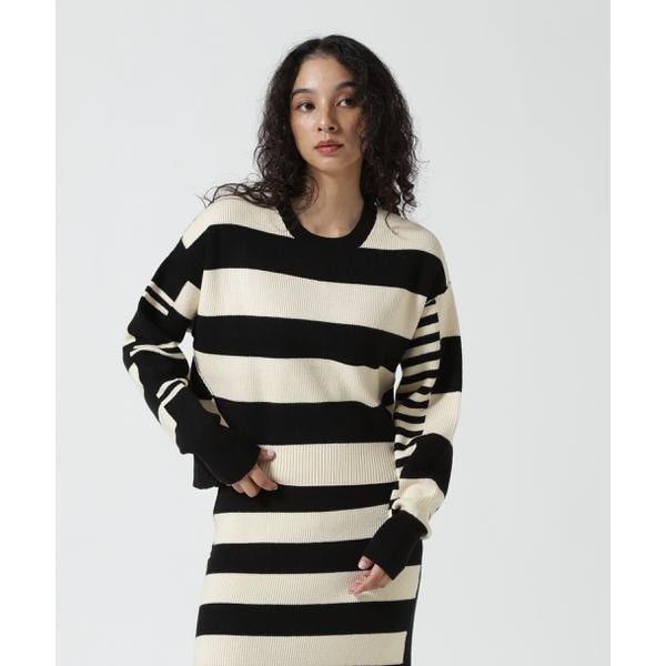ニット セーター AULA AILA/アウラアイラ/MULTI BORDER KNIT/マルチボーダーニット レディース AULA AILA ニット セーター AILA/アウラアイラ/MULTI BORDER