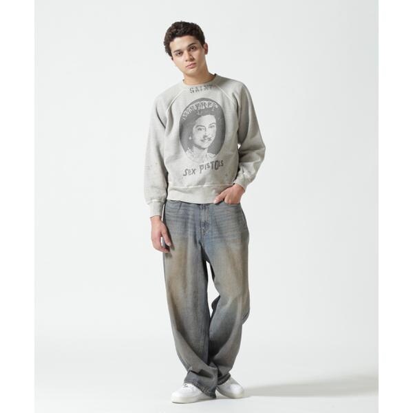 セントマイケル　スウェット　XL SAINT MICHAEL／セントマイケル／SP_CREW SWEAT／QUEEN／GRAY