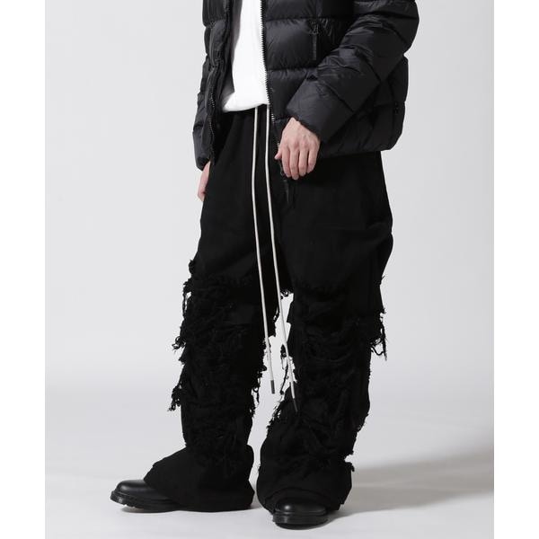 A.F ARTEFACT／Damage Denim Tuck Wide Pants