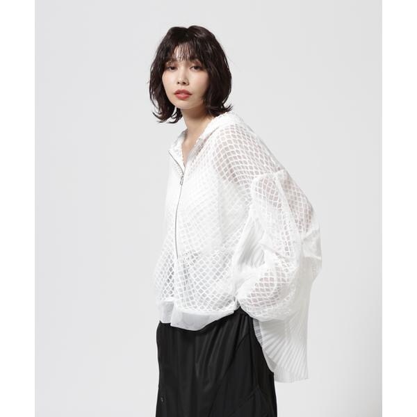 AULA AILA／アウラアイラ／別注 BACK PLEATS MESH HOODIE | ロイヤル