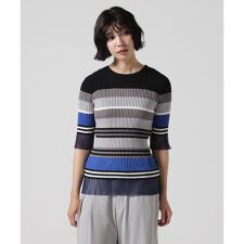 AULA AILA／アウラアイラ／MULTI BORDER KNIT