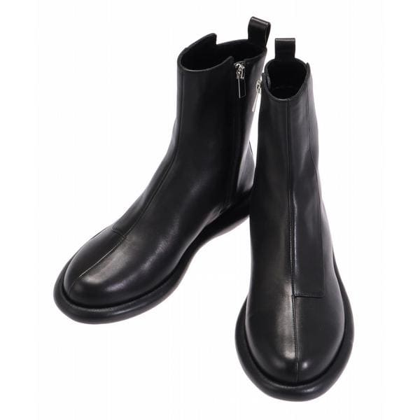 [�}���C]UN3D.�^�A���X���[�h�^ROUND LOW HEEL BOOTS�^���E���h���E�q�[���u�[�c/���C�����t���b�V���iROYAL FLASH�j �u���b�N