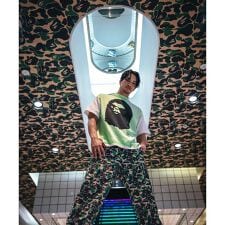 SAINT MICHAEL／セントマイケル／BAPE_SS TEE／HANDPRINT／WHITE×