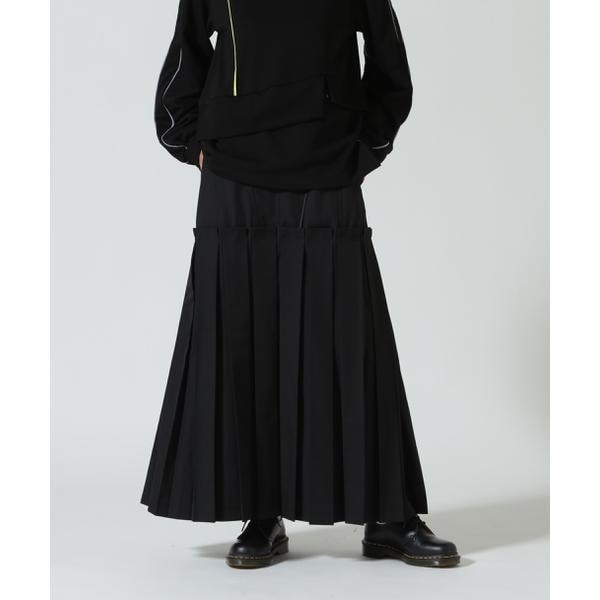 LIMI feu／リミ フゥ／Black Denim Layered Tight Skirt | ロイヤル