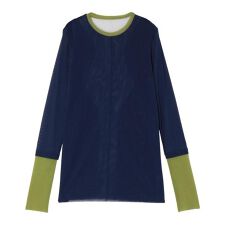 UN3D.／アンスリード／WAVE LINE SHEER TOP／ウェーブラインシアートップ