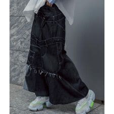 AULA AILA／アウラアイラ／別注デニムリメイクスカート