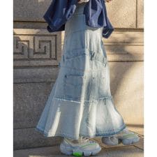 AULA AILA／アウラアイラ／別注デニムリメイクスカート