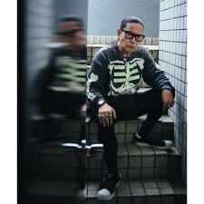 SAINT MICHAEL／セントマイケル／BH_LS T-SHIRT／BONE／BLACK