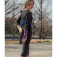 AULA AILA／アウラアイラ／別注ベアトップレイヤードニットワンピース